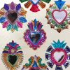 Sélection de miroirs coeur sacré mexicains env. 25cm
