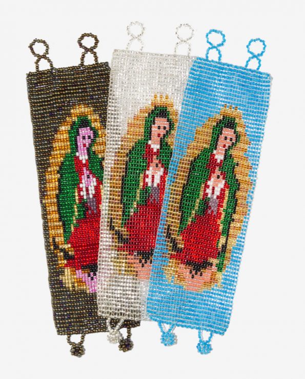 Bracelet perles de rocaille, Vierge de Guadalupe couleurs assorties