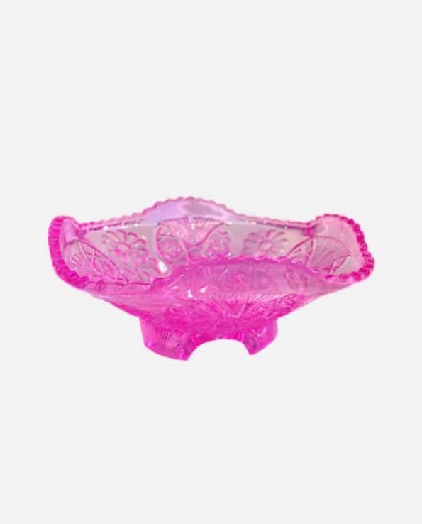 Coupelle plastique cristal 12x12cm rose