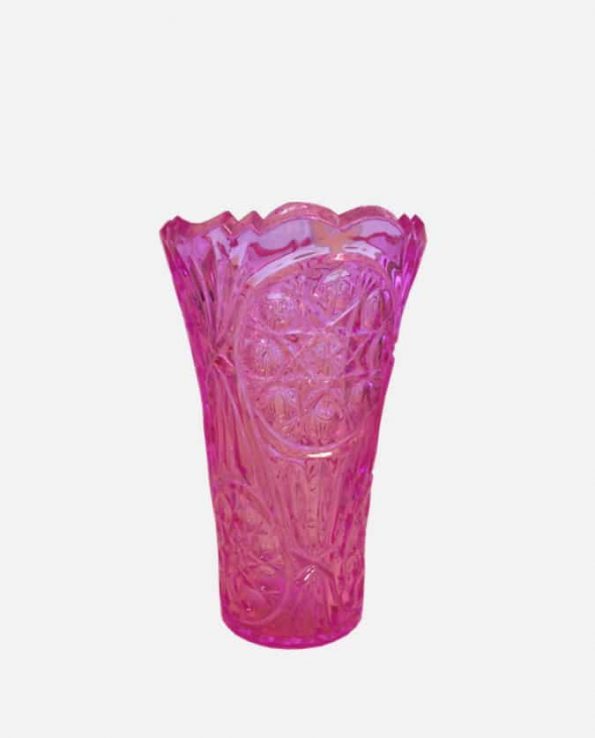 Vase plastique cristal 18x7-11cm rose