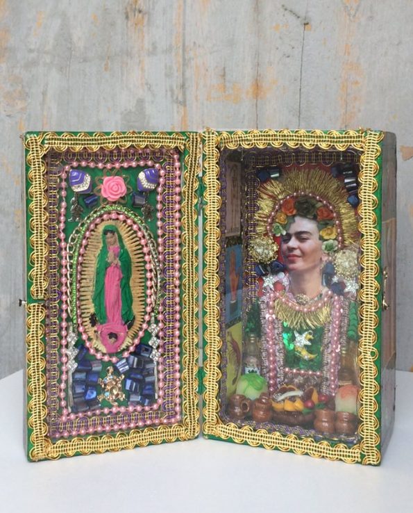 Boîte décorative ex-voto art mexicain Frida Kahlo