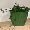 Enamel flowerpot green