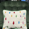 Embroidered cushion cover rain