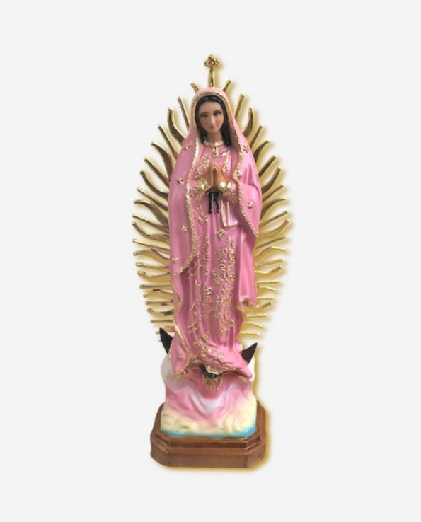 Statue résine vierge de Guadalupe 30cm - rose
