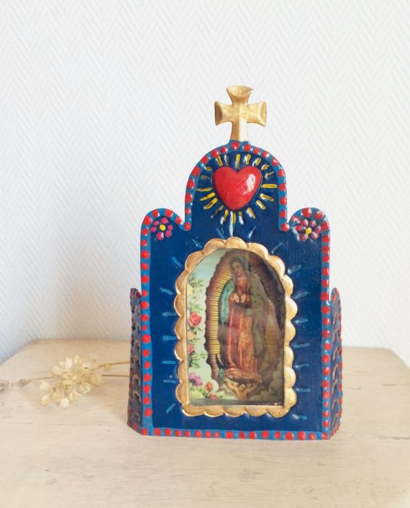 Niche église mexicaine Vierge de Guadalupe - bleu marine