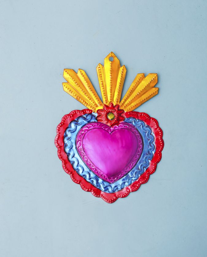 Cuore ex voto in metallo - Color oro antico e strass - 2 Misure - Dream on  Wedding