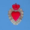 Ex-voto heart embossed metal 20cm corona