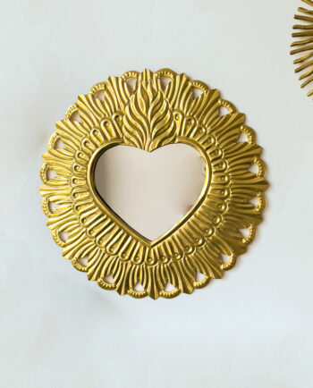 Brass Heart Mirror