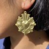 Brass earrings - Starry heart